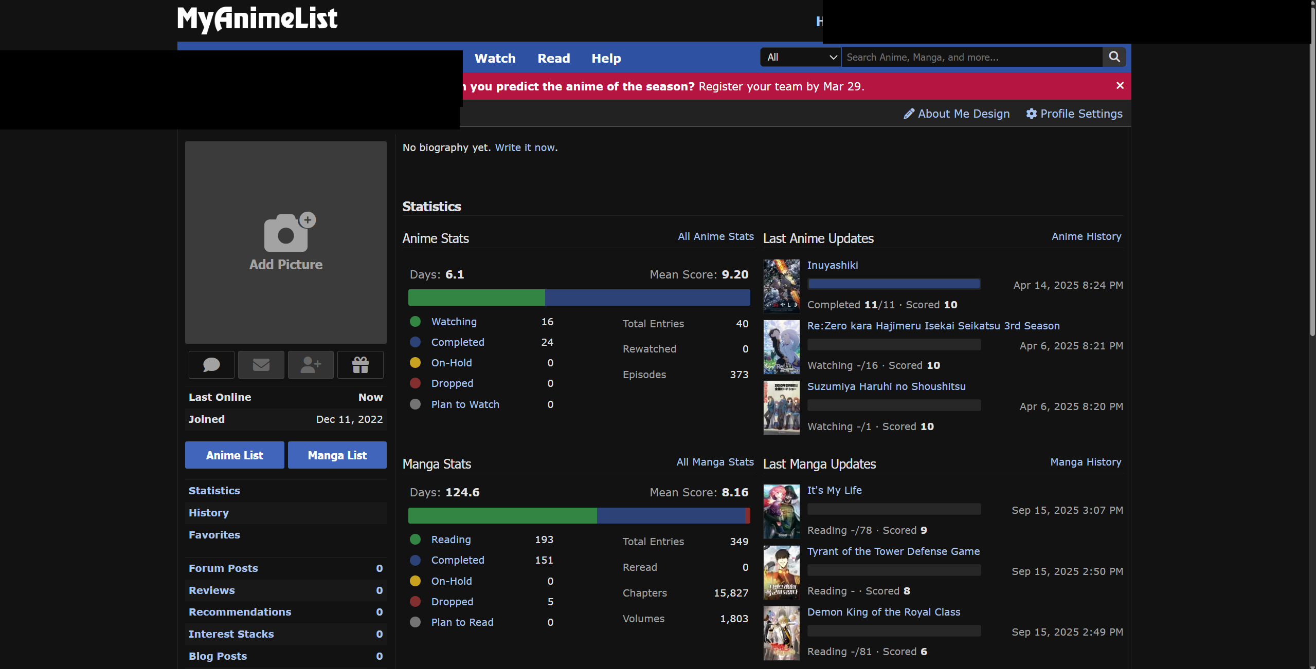 Perfil de MyAnimeList